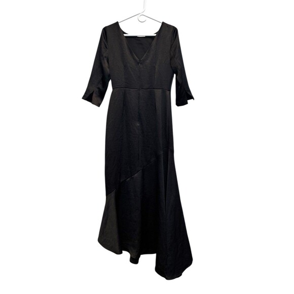 BODEN REBECCA Black SATIN DRESS ASYMMETRICAL Hem Cocktail Classy Formal Retro 4R - Picture 7 of 13